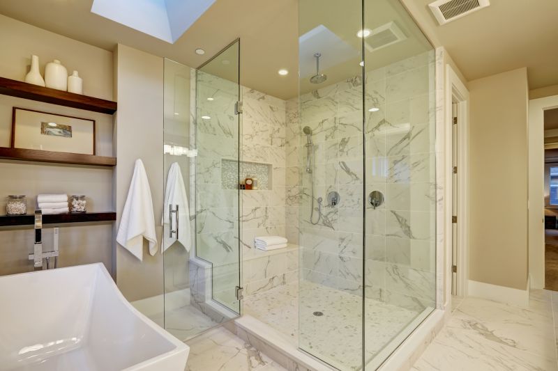 Luxurious Shower with Multiple Showerheads